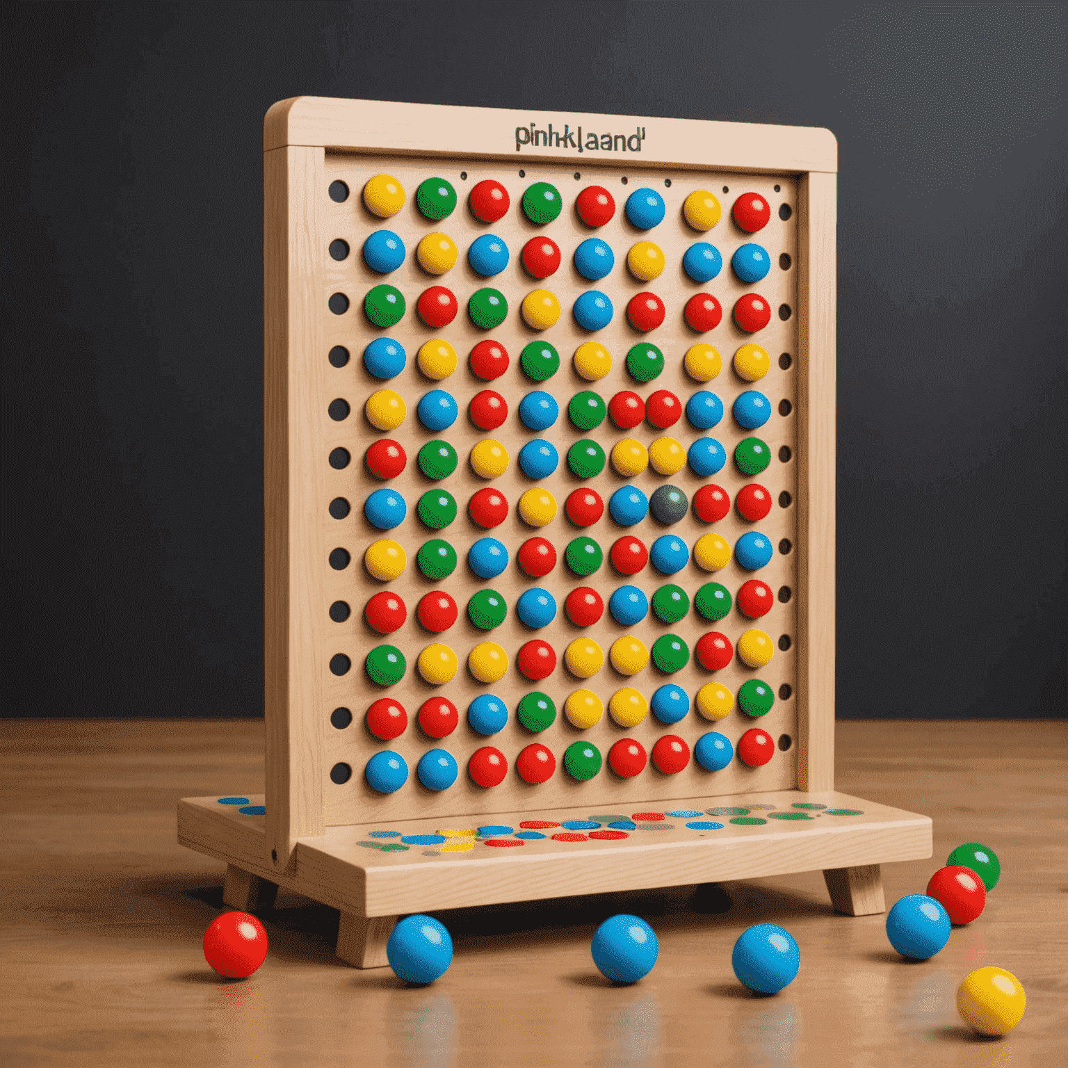 PlinkoFunLand logo featuring a colorful Plinko board with bouncing balls