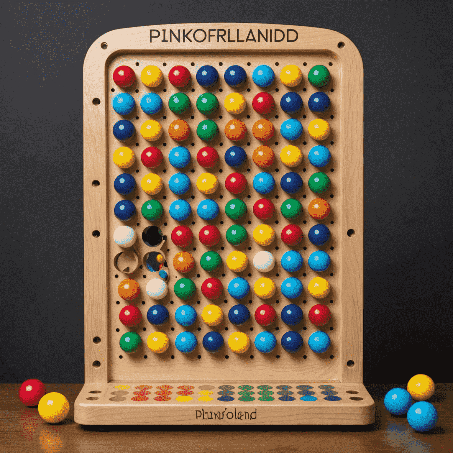 PlinkoFunLand logo featuring a colorful Plinko board with bouncing balls