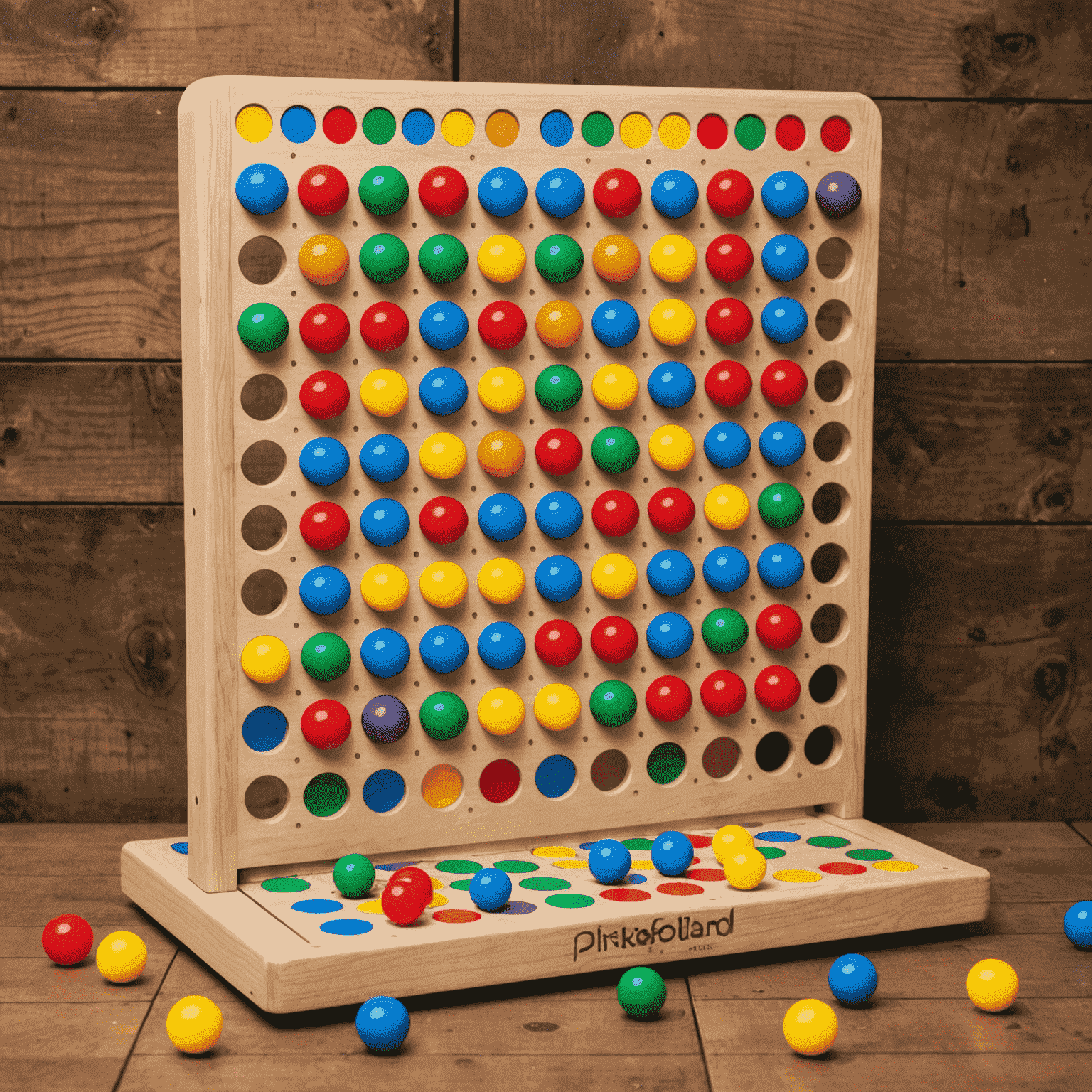 PlinkoFunLand logo featuring a colorful Plinko board with bouncing balls