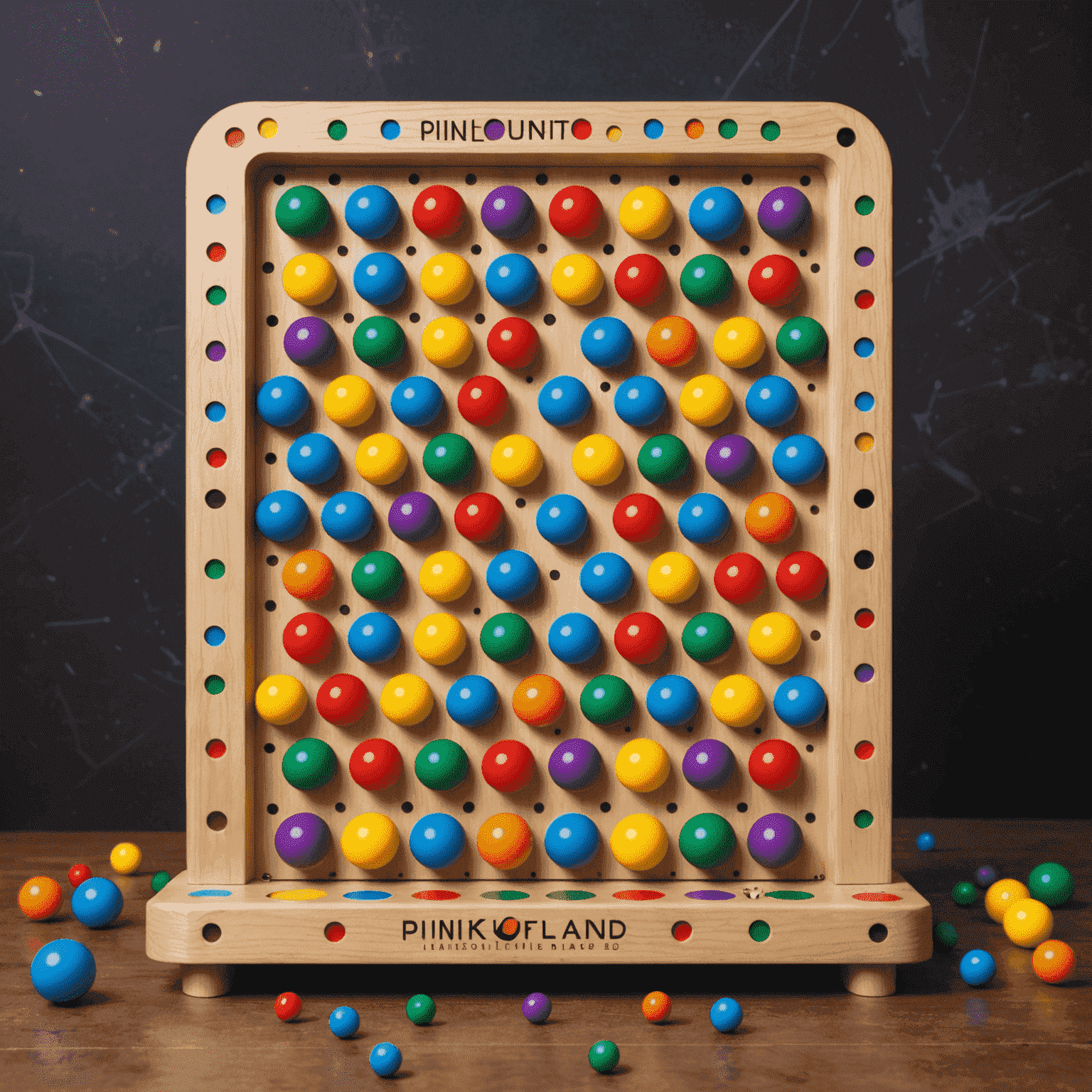 PlinkoFunLand logo featuring a colorful Plinko board with bouncing balls