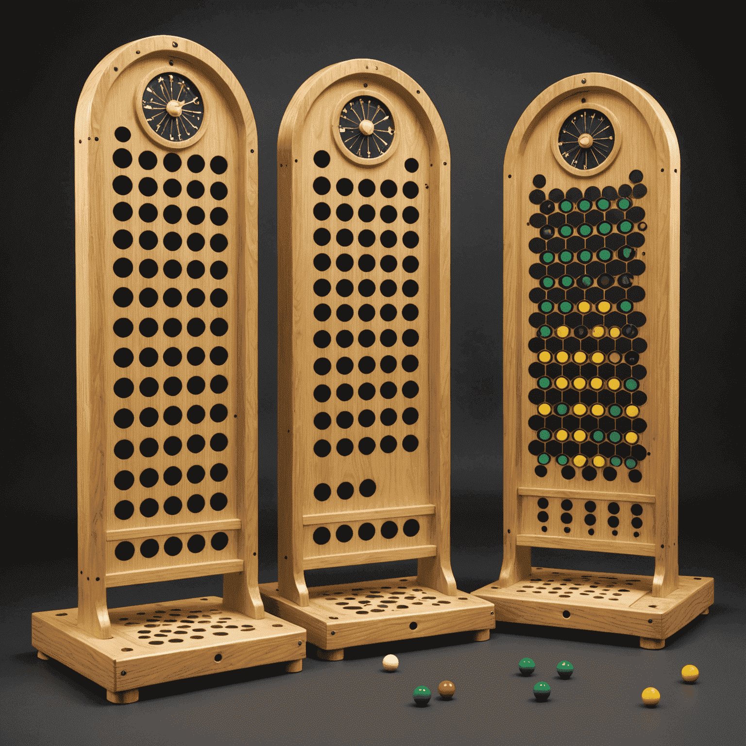 Three new Plinko game boards with unique designs